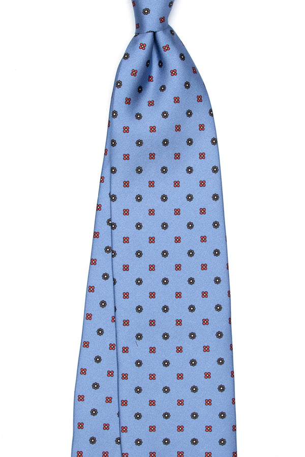 3-Fold Untipped Caruso English Silk – Floral Blue Avion