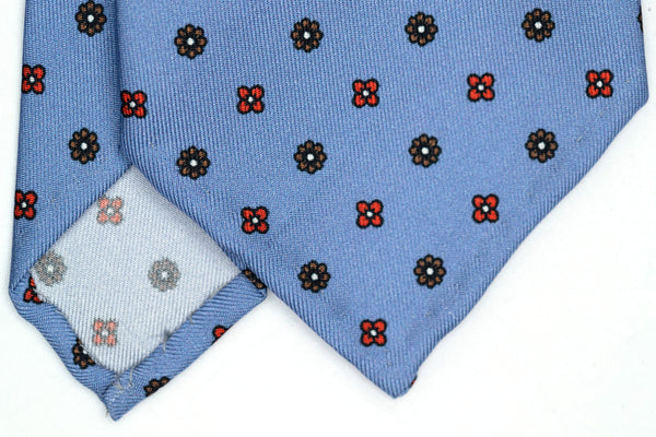 3-Fold Untipped Caruso English Silk – Floral Blue Avion