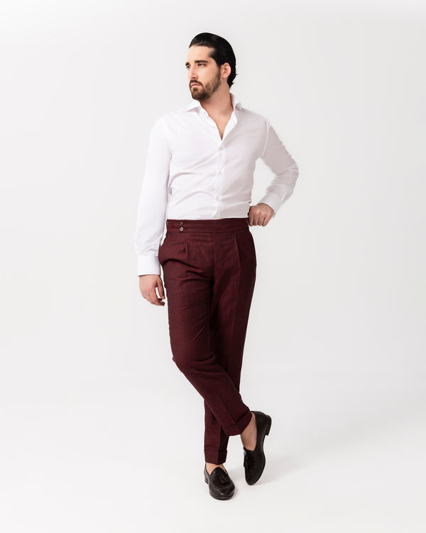 Burgundy Sartorial Trousers - Made in Italy