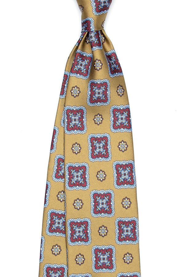 3-Fold Untipped Napoli Luxury Vintage Silk Tie- Olive Green