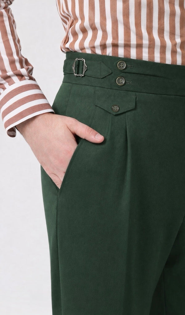 Dark Green Sartorial Trousers - Made in Italy