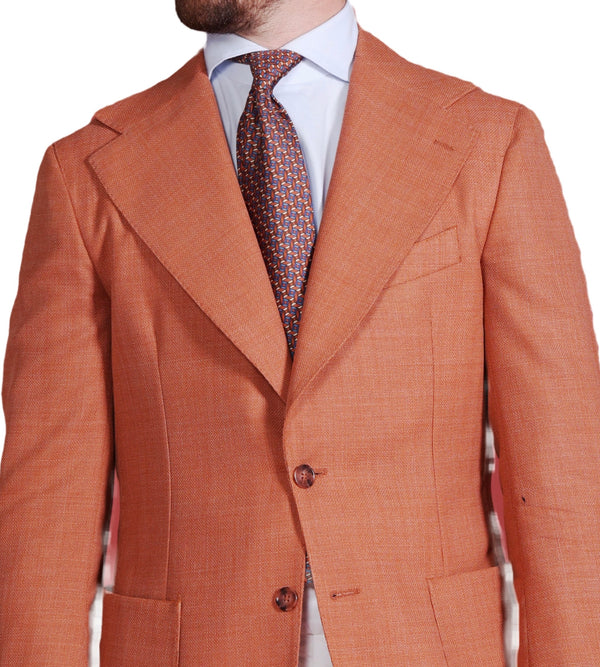 Orange Single Breast Jacket - Made in Italy